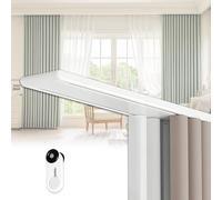 Binario Scorrevole Silenzioso a Doppio Binario da soffitto per Tende e divisori per Ambienti - Binario per Tende Bianco da 3,6 m/11,8 Piedi con Ganci, Adatto per soggiorni, camere da Letto e