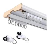 Binario Scorrevole Silenzioso Doppio per soffitti, Resistente, da 4,7 Metri, Adatto per soggiorni, camere da Letto e bagni, Binario Bianco Multifunzionale per Uno Scorrimento Fluido.