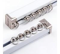 Binario scorrevole silenzioso per tende in alluminio resistente, per finestre e divisori, montaggio a soffitto/parete, 200 cm, colore: bianco, ideale per privacy e ottimizzazione dello spazio