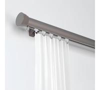 Binario Singolo Per Tende Per Finestre, Bastone Per Tende Decorativo Resistente Da Parete, Binario Tenda Con Terminali, Staffe E Ruote, Facile Da Installare(Gray,65cm/2.1ft)