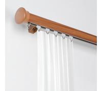 Binario Singolo Per Tende Per Finestre, Bastone Per Tende Decorativo Resistente Da Parete, Binario Tenda Con Terminali, Staffe E Ruote, Facile Da Installare(Reddish-brown,70cm/2.30ft)