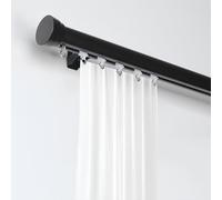 Binario Singolo Per Tende Per Finestre, Bastone Per Tende Decorativo Resistente Da Parete, Binario Tenda Con Terminali, Staffe E Ruote, Facile Da Installare(Nero,300cm/3 * 100cm)