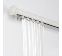 Binario Singolo Per Tende Per Finestre, Bastone Per Tende Decorativo Resistente Da Parete, Binario Tenda Con Terminali, Staffe E Ruote, Facile Da Installare(White pine,125cm/4.1ft)