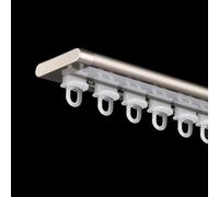 Binario Singolo Per Tende Ultrasottile, Binario Invisibile In Alluminio, Sistema Di Bastone Per Tende Divisorie Per Camera Da Letto, Bagno, Lunghezza Personalizzata(Champagne,250cm/8.2ft(2*125cm))