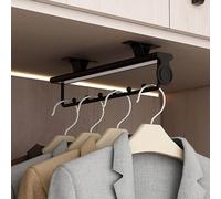Binario Telescopico per Appendiabiti Bastone Appendiabiti per Armadio Barra per Pantaloni Estraibile Appendiabiti in Lega di Alluminio con Viti di Montaggio 26Cm-46Cm B,41cm