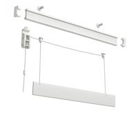 Binario Tenda a Pacchetto a Vetro 3 Calate in Alluminio con Sgancio Rapido, a Soffitto Parete o su Infisso, Bastone Binario per Tende a Pacchetto Moderne (90 CM COMANDO SINISTRO)