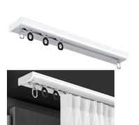 Binario Tenda Soffitto Alluminio Scorrevole Bastone Tenda, Binario Tenda Soffitto Scorrevole con Accessori Di Montaggio, Scorritenda Decorativi Guida Arricciata, Muto Binari A Soffitto(White,4m/13.1ft