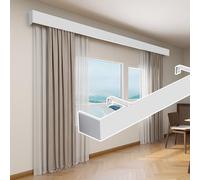 Binario Tenda Soffitto Cornice per Finestra in Lega di Alluminio, Mantovane per Tende da Parete Senza Binari, Pannello di Copertura per Mantovane Oscurante, Copribastone per Tende Tagliabile(280cm(9.2