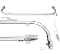 Binario Tenda Soffitto Curvo alle estremità in Alluminio Bianco Personalizzabile, Completo di Accessori per il Fissaggio, Bastone Tende a Soffitto o Parete Scorrevole (210CM AMMASSO A SX)