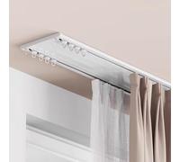 Binario Tenda Soffitto Doppio 2 3 4 5 6metri Tende Del Silenzio Delle Rotaie Della Binario Per Tende A Soffitto In Alluminio Binario Tenda Soffitto Divisorio Per Tende Con Ganci(White,4.8m/15.7ft)