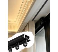 Binario Tenda Soffitto Guida da Soffitto per Tenda Divisorio a Incasso, Set di Guide Incassate per per Soggiorno/Finestre a Baia Soppalco, 8 10 11 12 13 14 20 ft(Black,18.5ft/222in/564cm)