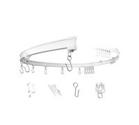 Binario Tenda Soffitto/Parete Flessibile 5m con Supporti, Ganci e Rulli