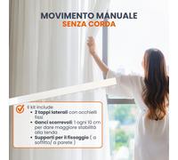BINARIO TENDA SOFFITTO PARETE SCORRITENDA LINEARE ALLUMINIO BIANCO CORDA STRAPPO