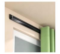 Binario tende alluminio sottile a V, montaggio laterale, rulli silenziosi | Senza staffe, basta forare; bagno, balcone, lato armadio; tappi invisibili; regge 100 kg(Black,260cm/8.5ft)