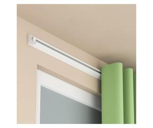 Binario tende alluminio sottile a V, montaggio laterale, rulli silenziosi | Senza staffe, basta forare; bagno, balcone, lato armadio; tappi invisibili; regge 100 kg(Milk,300cm/9.8ft)
