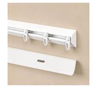 Binario tende alluminio ultra sottile a V, montaggio laterale silenzioso | Senza staffe, installazione facile con trapano; bagno, balcone, lato armadio; regge 100 kg(Milk,280cm/110.2in)