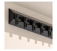 Binario tende alluminio ultra sottile a V, montaggio laterale silenzioso | Senza staffe, installazione facile con trapano; bagno, balcone, lato armadio; regge 100 kg(Black,140cm/55.1in)
