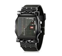 Binary Digital Cool LED orologio da polso nero da uomo colorato lusso orologio da donna coppia braccialetti che si illuminano, Nero , misura unica