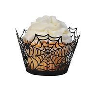 BinaryABC - Confezione da 36 decorazioni per cupcake, motivo ragnatela per Halloween, motivo a ragnatela, decorazione per feste di Halloween