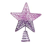 BinaryABC Puntale per albero di Natale, decorazione scintillante per albero di Natale, 20 cm (viola sfumato)