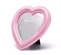 BinaryABC Specchio per trucco a forma di cuore, specchio cosmetico da parete, specchio per camera da letto, regalo di San Valentino (rosa chiaro)