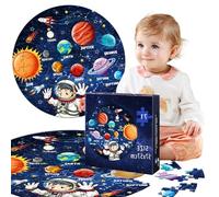 Binblin Puzzle Solare,Solare per Bambini,Puzzle Bambini,Adatto per i Bambini di 3-8 anni,grande 71 pezzi Rotondo Spazio Pianeta Puzzle Giocattoli,Educativo Apprendimento Regali di Comp