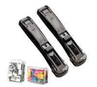 Binder Clamp Stapler - Heavy Duty Ergonomic Stationery Clip | 2 Pieces Paper Clip Dispenser Push Stapler | For Teachers Students Accountants Writers Classroom Home Dorm