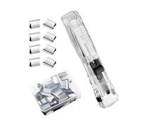 Binder Clip - Portable Clamp Stapler for Classroom | 40 Sheets Capacity with Push Fastener, Stainless Steel Refills Included, High Capacity Function, Desktop Office Accessories for Home