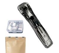 Binder Clip Stapler | 45 Sheets Capacity Paper Fastener | 11.6x2.3cm Reusable With 50 Metal Refills Reusable Travel Stapler - For Teacher Student Office Desk School Classroom Home Craft Book