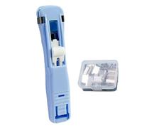 Binder Clip Stapler | 45 Sheets Capacity Paper Fastener | 11.6x2.3cm Reusable With 50 Metal Refills Reusable Travel Stapler - For Teacher Student Office Desk School Classroom Home Craft Book