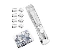 Binder Clip Stapler - Push Clamp Paper Fastener Tool | 40 fogli Capacity Desktop Document Binder with 50 Stainless Steel Refills for Teacher, Student, Ufficio, School or Home Craft