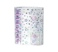 Binder Cover - 11 cm Glitter Star PVC Notebook Shell, Refillable Planner Protector For A7 Loose Leaf Sheets, Elegant Organizer Folder | Daily Life Journal Cover For Office School Home Budget Planning
