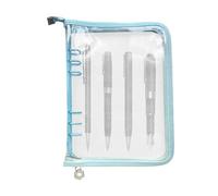 Binder Cover - 6-Ring Notebook Shell for Office Study Travel | Pvc with Zipper Pouch, Protective Binder Case, Clear Refillable Organizer Sleeve for Business School Home Use, 30g 25.5x18cm Transparent