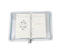 Binder Cover - 6-Ring Notebook Shell for Office Study Travel | Pvc with Zipper Pouch, Protective Binder Case, Clear Refillable Organizer Sleeve for Business School Home Use, 30g 25.5x18cm Transparent