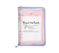 Binder Cover trasparente, 6 anelli, trasparente, ricaricabile, impermeabile, A5 o A6, organizzatore per l'incontro della scuola degli studenti