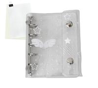 Binder Cute - Raccoglitore M5 a 6 fori, trasparente, con copertina tascabile, per diario, scuola, ufficio, casa, studio, lavoro, lavoro, viaggi, quotidiani, mensili, scrivania