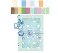 Binder Journal Notebook, Loose Leaf Refillable, 5 Ring Planner with Portable Cute Design, Quality Cover Organizer Notebook, Compact Daily Record Binder, Binders Journal for Travel Office Use