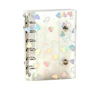 Binder Shell - Trasparente riutilizzabile universale in PVC Notebook Binder Planner Cover for Travel Diary, Commuting, Business Trips Office Document Organizer Journal Cover 4,9 × 3,4 in