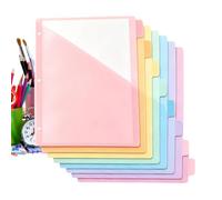 Binder Tabs Dividers, 8 Pieces A4 3-Ring, Invoice Sleeves, File Organizer | 8 Piece Binder Dividers, A4 3-Ring Tabs, Invoice Protectors, Easy Document Sorting, Office File Organization, Clear Filing