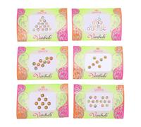 Bindi - Confezione da 6 gioielli di design in cristallo per fronte, viso, tikka multicolore, adesivi Bindiya, pietra adesiva indiana, tradizionale, regalo per la festa della mamma, tatuaggi per donne