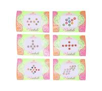 Bindi Confezione da 6 gioielli di design in cristallo per fronte, viso, tikka multicolore, adesivi Bindiya, pietra adesiva indiana tradizionale per la festa della mamma, regali bindi per donne e