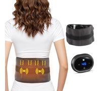 Bindokun Cintura termica vibrante per schiena, massaggiatore per la schiena regolabile con 5 livelli di calore e 3 modalità di massaggio, regalo per mamme, donne, mamma, papà, spegnimento automatico L