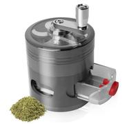 Bindokun Grinder - Macinino per Spezie a Manovella con Cassetto, Macina Spezie Erbe in Lega di Zinco per Polline, Metallo Trita, Macinare con Raschietto per Polline Coperchio Magnetico