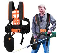 Bindokun Imbracatura Decespugliatore Universale, Cintura Comfort Doppia Spalla, Tracolla Professionale per Tagliaerba e Decespugliatori da Giardino (Nero)