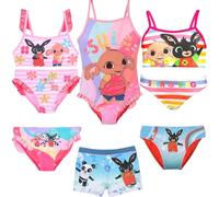 Bing - Bambina Bambino - Costume da Bagno Bikini Interno Slip Boxer Mare Piscina - Prodotto Originale con Licenza Ufficiale [1851 Azzurro Slip - 6 Anni]