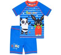 Bing Bunny Blu Character Print & Let'S Go Slogan 1 pezzo Tuta da surf Ragazzi