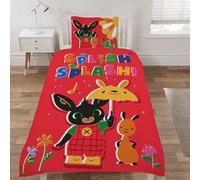 Bing Bunny Splash Set Copripiumino Singolo Ragazzi Letto Rosso 2-in-1 Disegni
