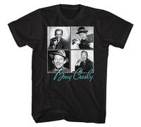 Bing Crosby 4 Square T-Shirt Manica Corta Nero Cotone 100% Girocollo