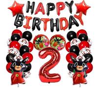 Bing Party Set di 38 palloncini a forma di stella, palloncini a forma di coniglio, palloncini decorativi con paillettes, finitura metallizzata, glitter, per compleanno bambini, unisex
