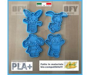 Bing Set Formine / taglia biscotti / cookie cutter 8 pezzi, 4 personaggi.